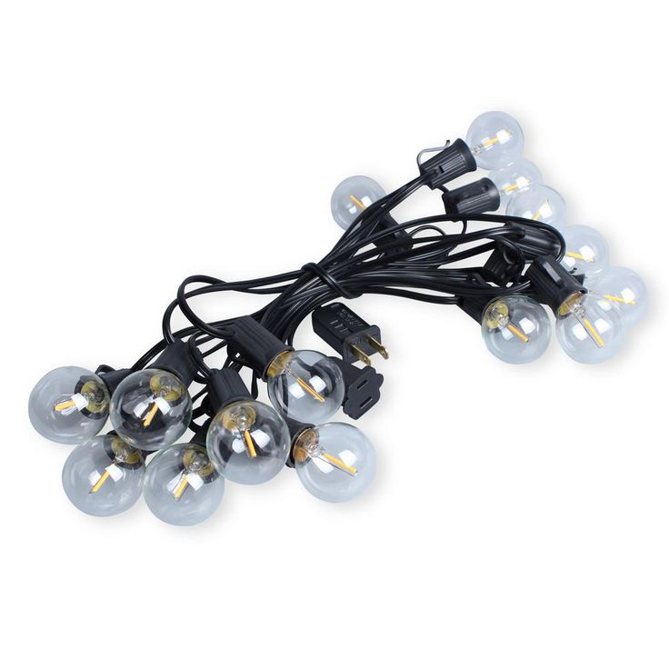 Indoor and Outdoor 50 ft. Black Warm White LED Plug-in String Light, 50-Light Bulbs Included