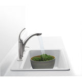 Riverby Workstation Drop-In Cast Iron 33 in. 4-Hole Single Bowl Kitchen Sink Kit with Included Accessories in White - Super Arbor