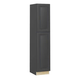 Home Decorators Collection Grayson 18 in. W x 24 in. D x 90 in. H Assembled Plywood Pantry Kitchen Cabinet in Deep Onyx with Soft Close LH