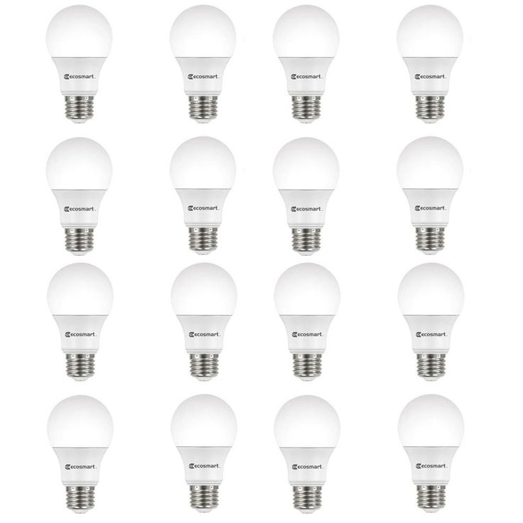 EcoSmart 60-Watt Equivalent A19 Non-Dimmable LED Light Bulb, Soft White, 16-Pack