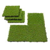 Ottomanson Ottomanson Evergreen Artificial Turf Interlocking Grass Tiles, 12