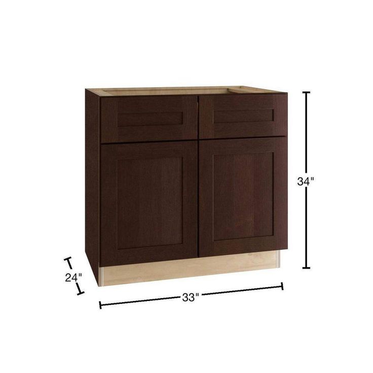 Home Decorators Collection Newport 33 in. W x 24 in. D x 34.5 in. H Assembled Plywood Base Kitchen Cabinet in Manganite with Soft Close