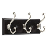 10 in. White and Satin Nickel Scroll Hook Rack - Super Arbor