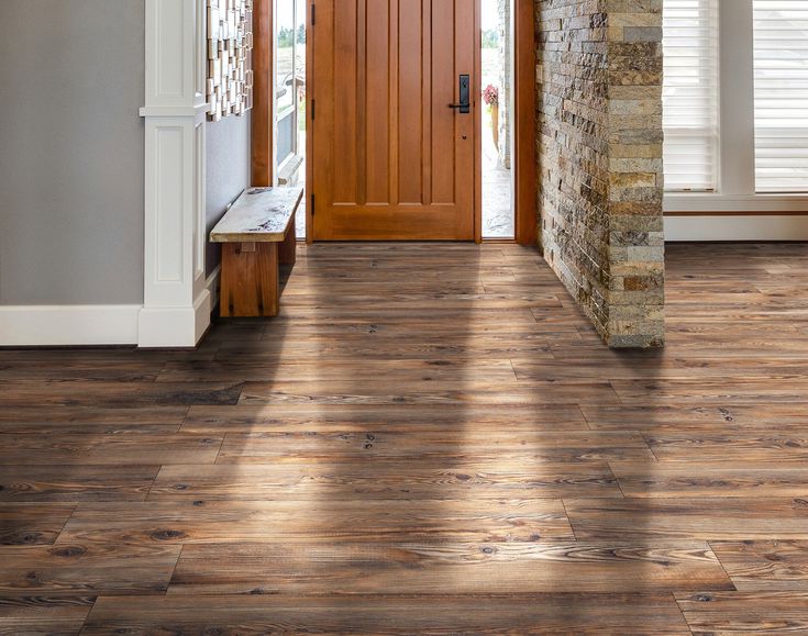 Style Selections Lethbridge Pine 8-in x 48-in Glazed Porcelain Wood Look Floor Tile