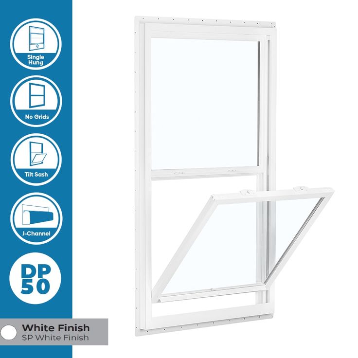 RELIABILT 150 Series New Construction 27-1/2-in x 37-1/2-in x 3-1/4-in Jamb White Vinyl Dual-pane Single Hung Window Half Screen Included