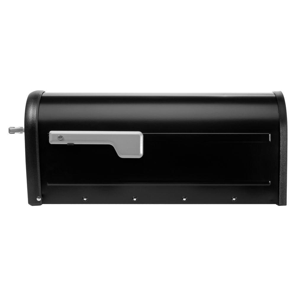 Chadwick Nickel Accents Black Post Mount Mailbox - Super Arbor