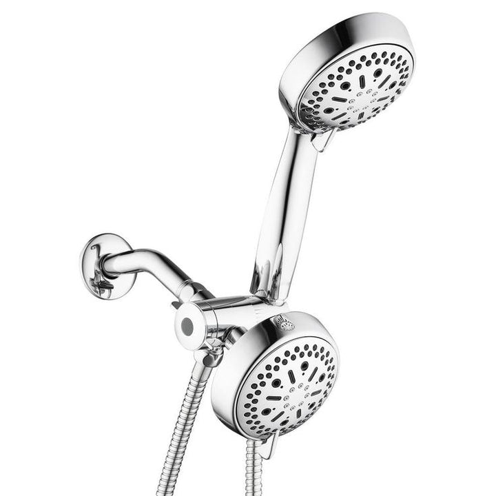64-spray 6 in. High PressureDual Shower Head and Handheld Shower Head in Polished Chrome