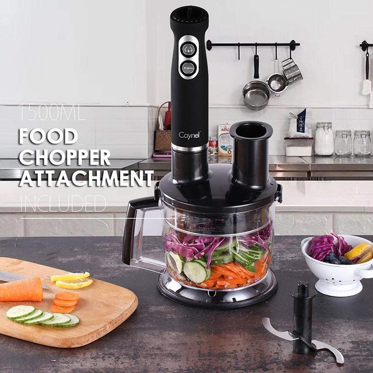 8-Speed 500-Watt Black Stainless Steel Control 6-in-1 Multi-Purpose Immersion Hand Blender Set