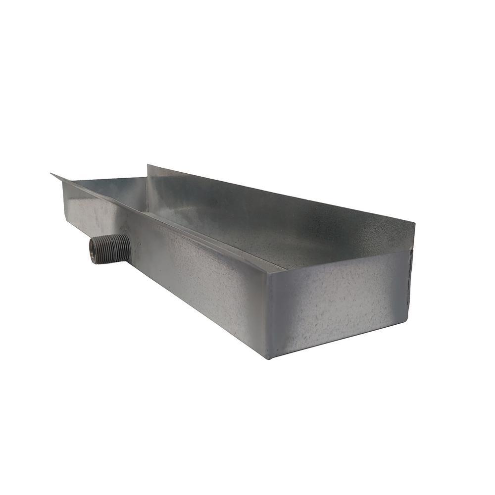 19 in. x 4 in. Drain Pan with Soldered Coupling 22-Gauge - Super Arbor
