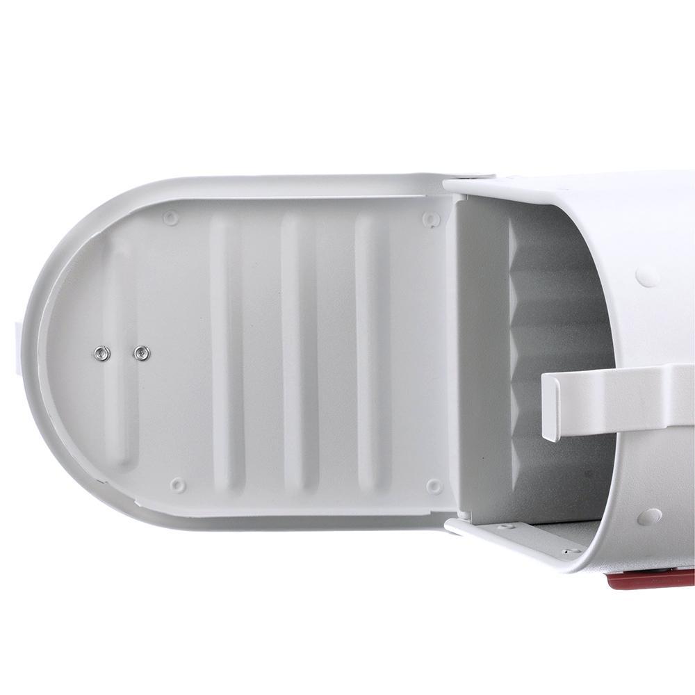 Admiral Medium, Aluminum, Post-Mount Mailbox, Textured White - Super Arbor