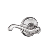Flair Satin Nickel Privacy Bed/Bath Door Lever - Super Arbor