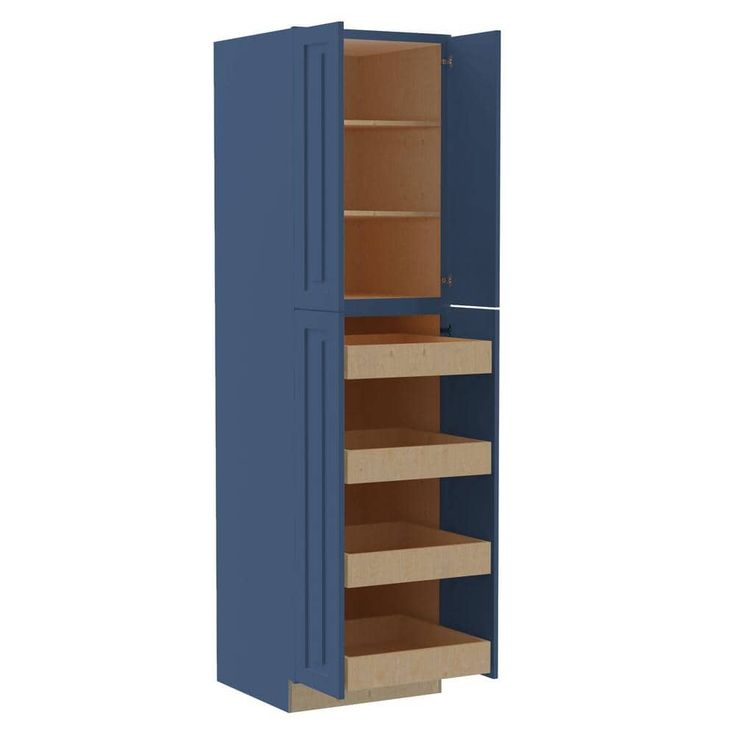 Home Decorators Collection Grayson 24 in. W x 24 in. D x 90 in. H Assembled Plywood Pantry Kitchen Cabinet in Pearl Gray with 4ROT Soft Close