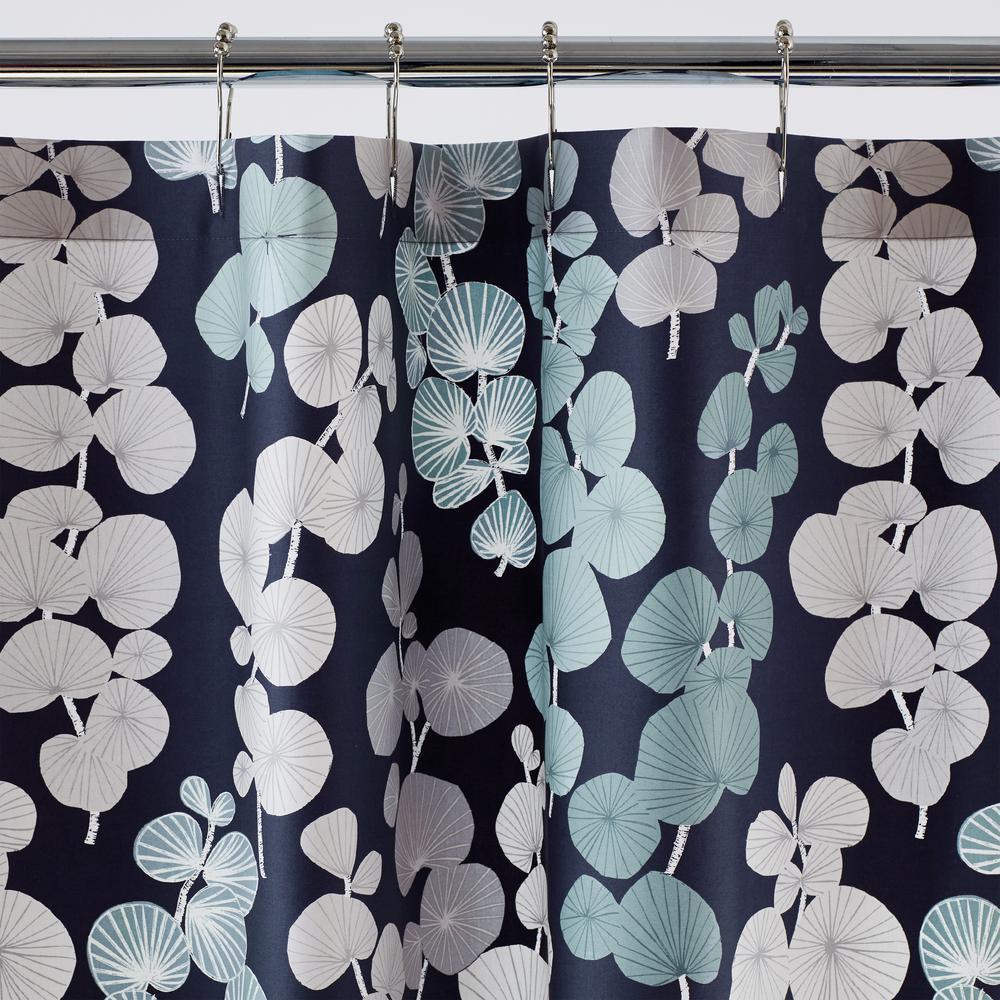 Pond Leaf 72 in. Multicolored Botanical Sateen Standard Shower Curtain - Super Arbor