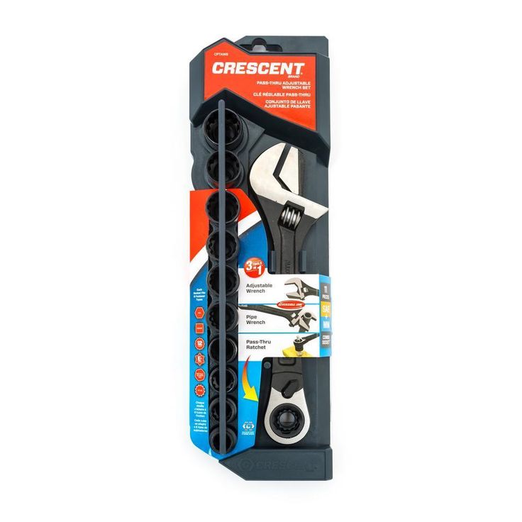 3/8 in. Drive Pass-Thru Adjustable Wrench Set (11-Piece)