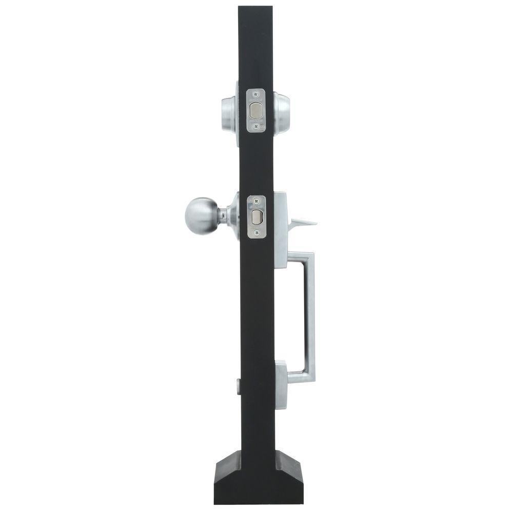 Century Satin Chrome Double Cylinder Deadbolt with Orbit Knob Door Handleset - Super Arbor