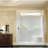 Everyday 60 in. x 36 in. x 76 in. 1-Piece Shower Stall with Right Seat and Center Drain in White