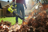 RYOBI 125 MPH 550 CFM 40-Volt Lithium-Ion Brushless Cordless Jet Fan Leaf Blower Kit with 4.0Ah Battery and Charger