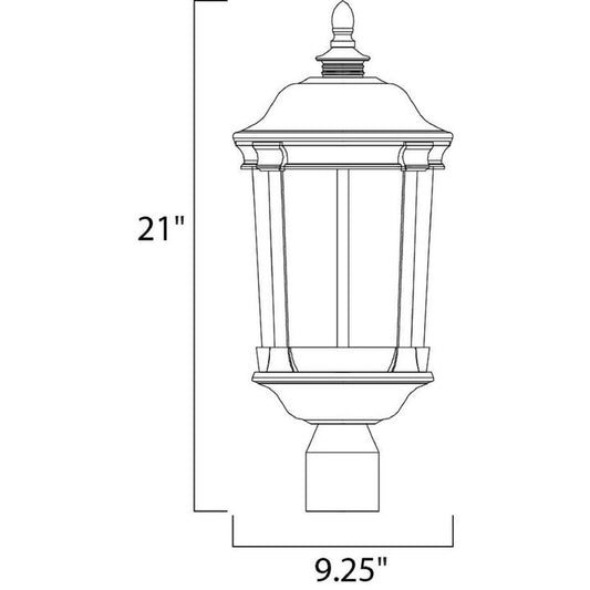 Dover 9.25 in. Wide 1-Light Outdoor Bronze Integrated LED Post Light