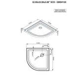 Glamour 32 in. x 76.40 in. Corner Drain Corner Shower Kit in White and Satin Nickel - Super Arbor