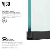 33 in. x 73 in. Frameless Fixed Shower Screen in Matte Black - Super Arbor