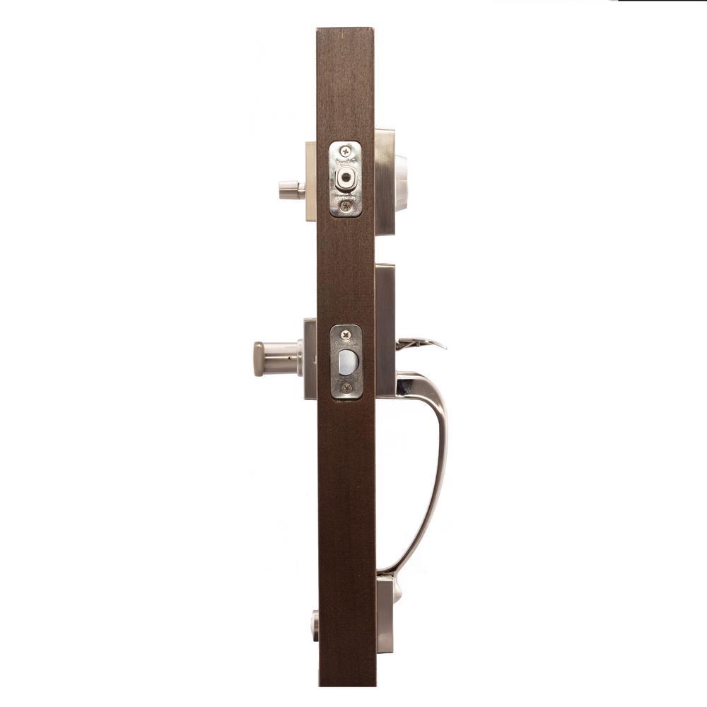 Craftsman Satin Stainless Door Handleset with Craftsman Lever Trim - Super Arbor