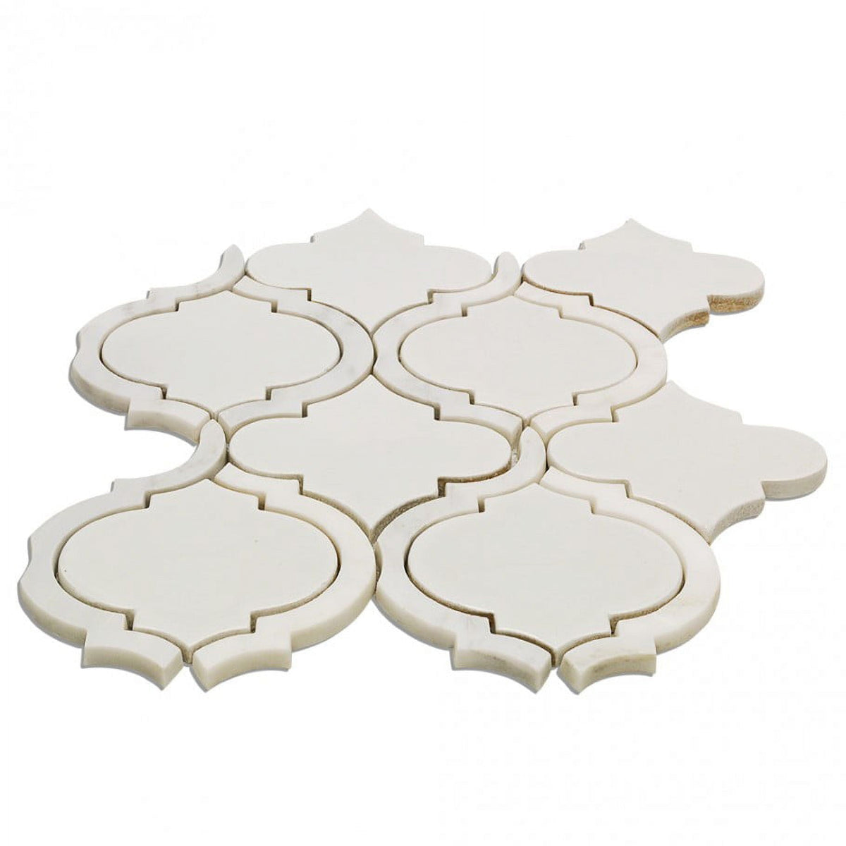 Divine Arabesque Glacier White 10 in. x 12 in. Glazed Ceramic Mosaic Tile (0.80 Sq. Ft. / Sheet)