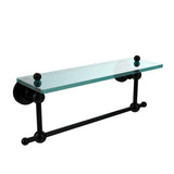 Astor Place 16 in. L  x 4 in. H  x 5 in. W  Clear Glass Vanity Bathroom Shelf with Towel Bar  in Polished Nickel - Super Arbor