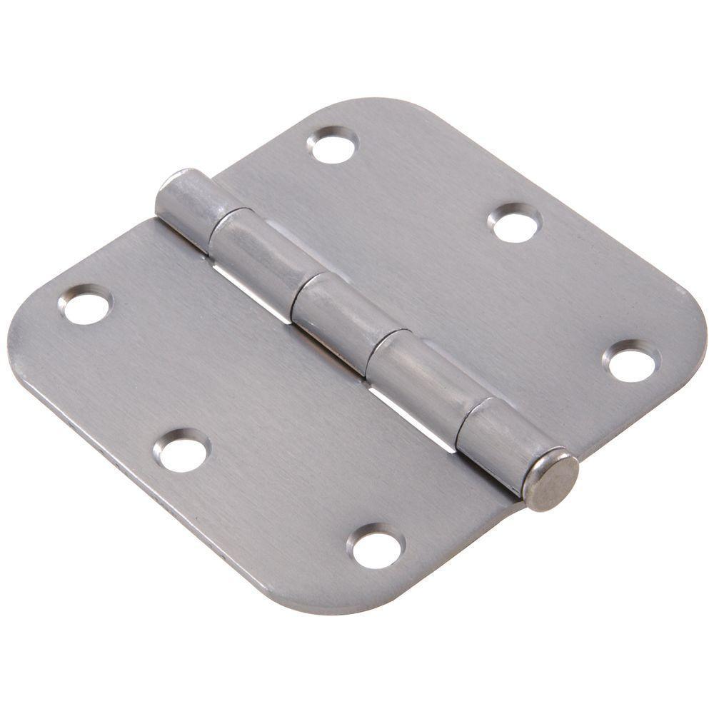 3-1/2 in. White Residential Door Hinge with 5/8 in. Round Corner Removable Pin Full Mortise (9-Pack) - Super Arbor