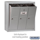 3-Door Aluminum Vertical Mailbox - Surface Mounted - USPS Approved