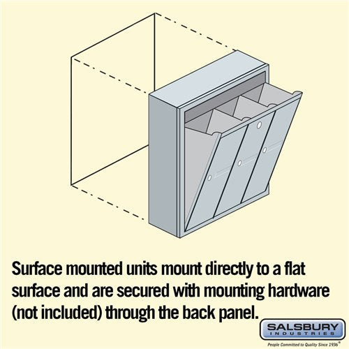 3-Door Aluminum Vertical Mailbox - Surface Mounted - USPS Approved