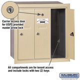 Salsbury Sandstone Recessed-Mounted USPS Access Vertical Mailbox, 3-Door