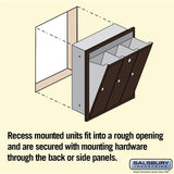Bronze 3-Door Vertical Mailbox - Recessed Mounted - USPS Approved