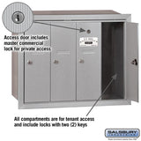 4-Door Aluminum Vertical Mailbox with Private Access and Recessed Mounting
