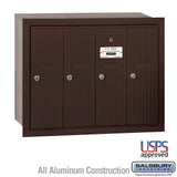 Bronze 4-Door Vertical Mailbox - Recessed Mounted - USPS Approved