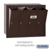 Bronze 4-Door Vertical Mailbox - Recessed Mounted - USPS Approved