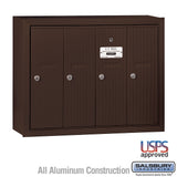 Bronze Vertical Mailbox with 4 Compartments - Surface Mounted - USPS Approved