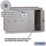 5-Door Aluminum Vertical Mailbox - Recessed Mounted - USPS Approved