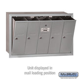 5-Door Aluminum Vertical Mailbox - Recessed Mounted - USPS Approved