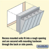 5-Door Aluminum Vertical Mailbox - Recessed Mounted - USPS Approved