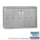 5-Door Aluminum Vertical Mailbox with Master Commercial Lock