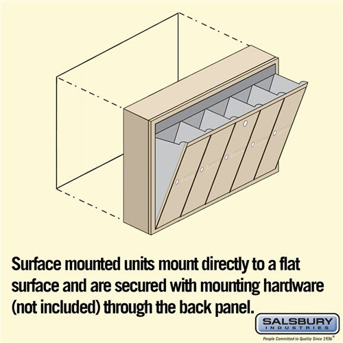 5-Door Sandstone Vertical Mailbox with Private Access and Surface Mounting