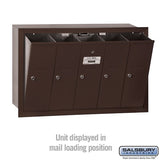 Bronze 5-Door Vertical Mailbox - Recessed Mounted - USPS Approved