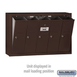 Bronze Vertical Mailbox with 5 Compartments - Surface Mounted - USPS Approved