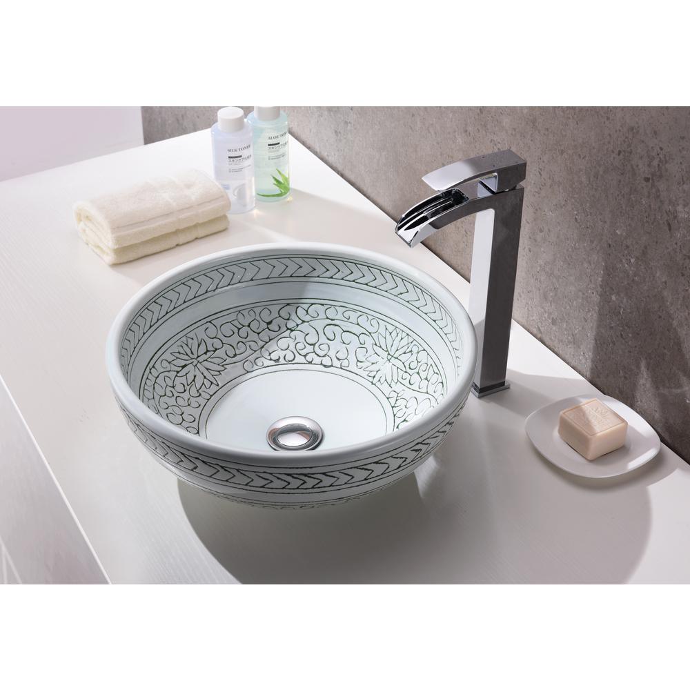Cadence Series Vessel Sink in Decor White - Super Arbor