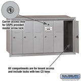 6-Door Aluminum Vertical Mailbox - Recessed Mounted - USPS Approved