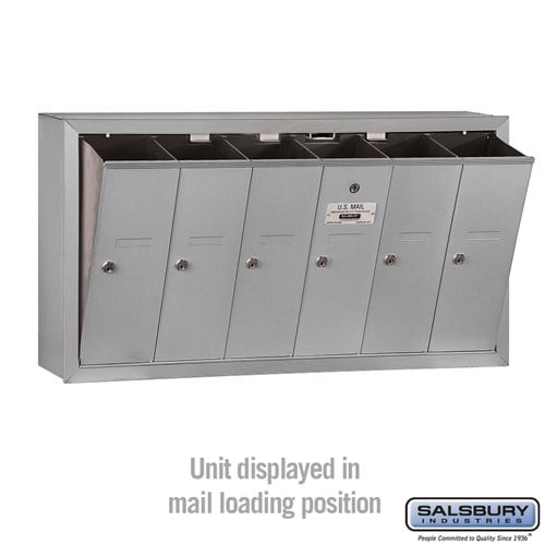 6-Door Aluminum Vertical Mailbox with Private Access