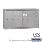 6-Door Aluminum Vertical Mailbox - Surface Mounted - USPS Approved