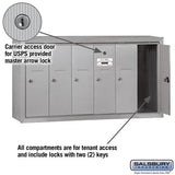 6-Door Aluminum Vertical Mailbox - Surface Mounted - USPS Approved