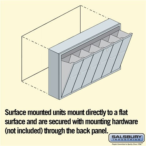 6-Door Aluminum Vertical Mailbox - Surface Mounted - USPS Approved