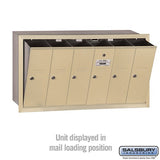 6-Door Sandstone Vertical Mailbox - Recessed Mounted - USPS Approved